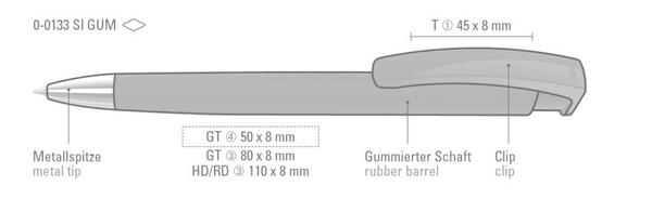 Werbeflächen: uma Kugelschreiber TRINITY SI GUM
