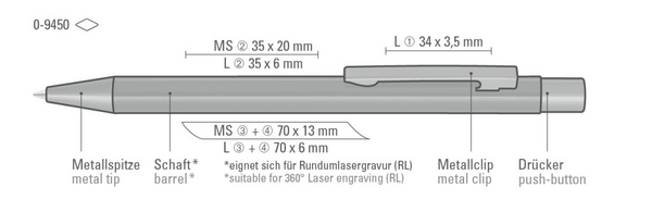 uma Metallkugelschreiber STRAIGHT