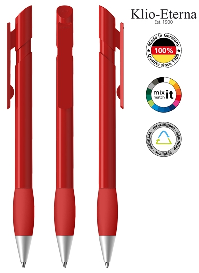 Klio Eterna Kugelschreiber Cava grip high gloss Ms - rot H