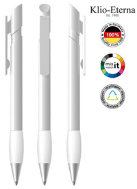 Klio-Eterna Kugelschreiber Cava grip high gloss Ms 43556 weiß U