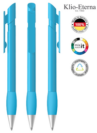 Klio-Eterna Kugelschreiber Cava grip high gloss Ms 43556 - cyan TQ