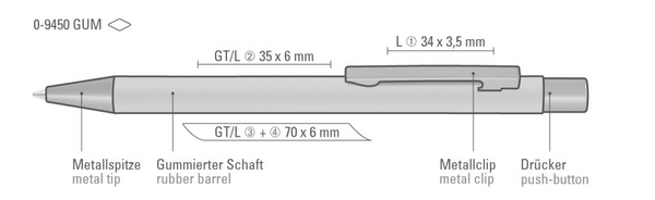 uma Metallkugelschreiber STRAIGHT GUM
