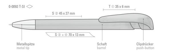 Werbeflächen: uma Kugelschreiber YES transparent SI