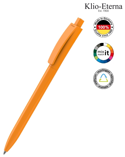 Klio-Eterna Kugelschreiber Qube high gloss - hellorange TL